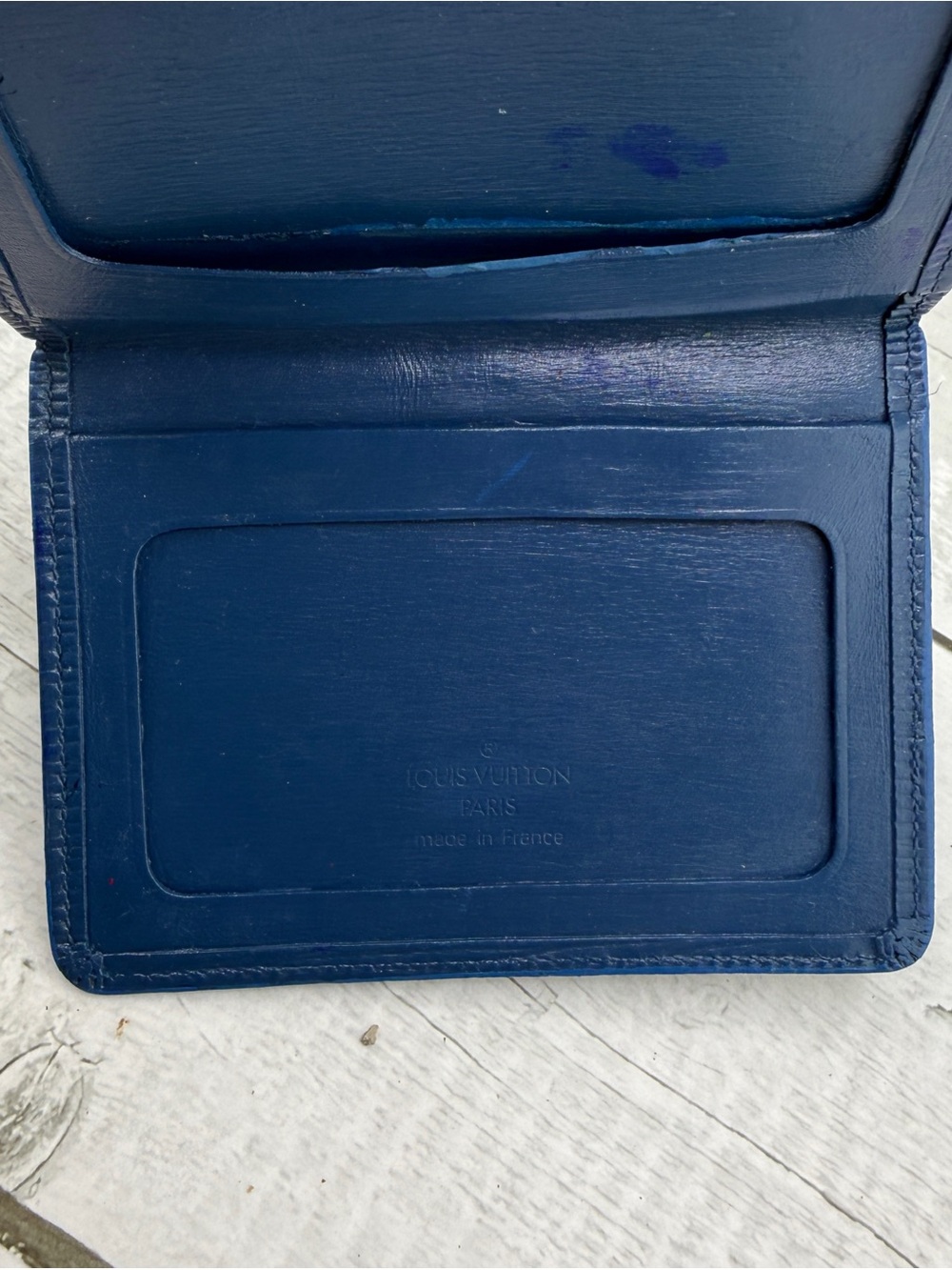 AUTHENTIC Louis Vuitton Compact Card Case Wallet. Blue. - Picture 4 of 13